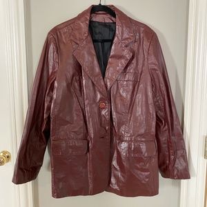 Vintage Burgundy General Leather NY Blazer, L